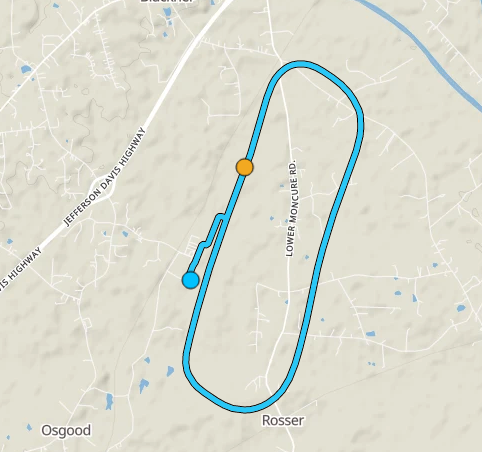 GPS track around the TTA Airport, just one pattern loop