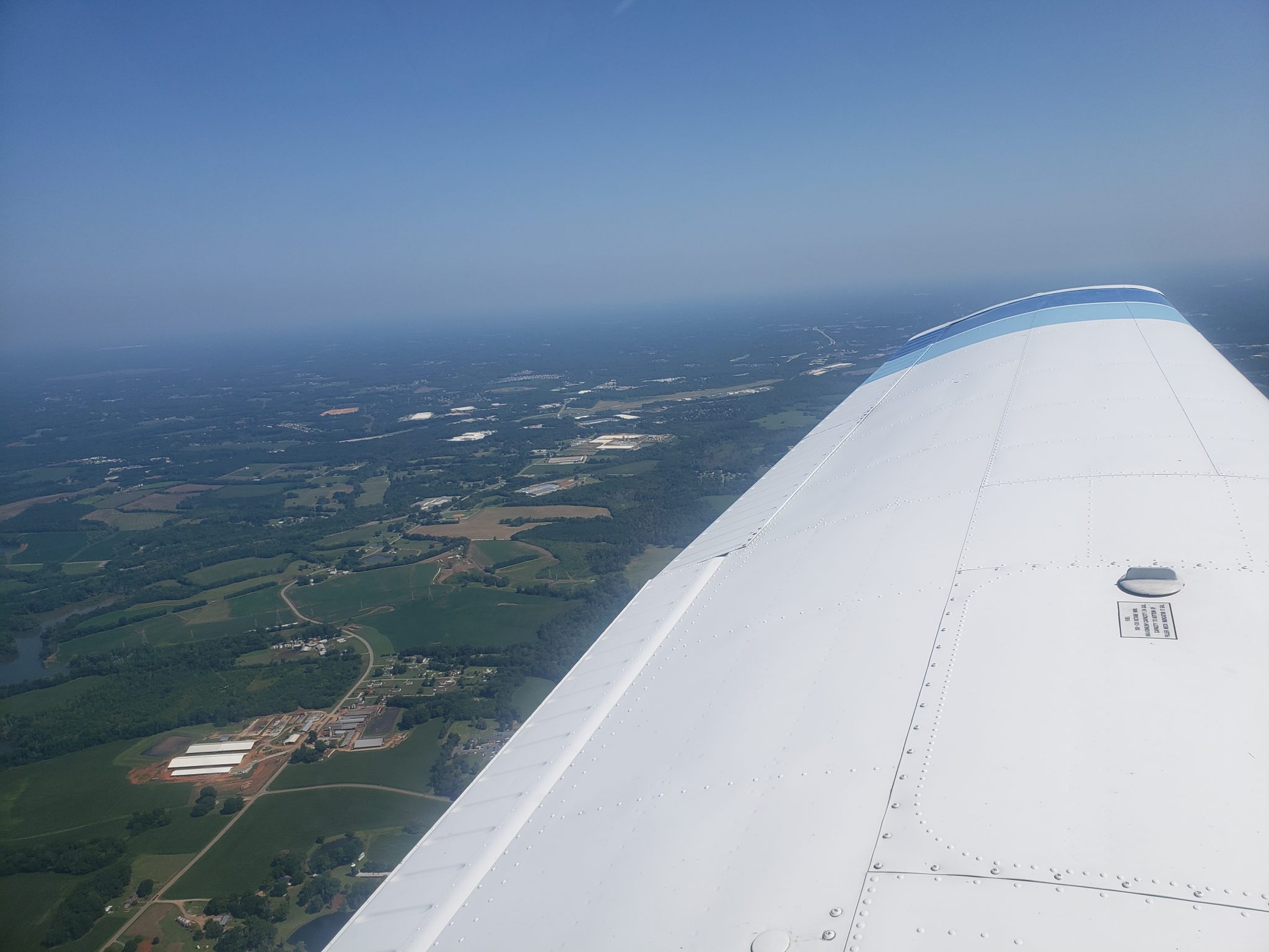 A look at the ground behind the left wing